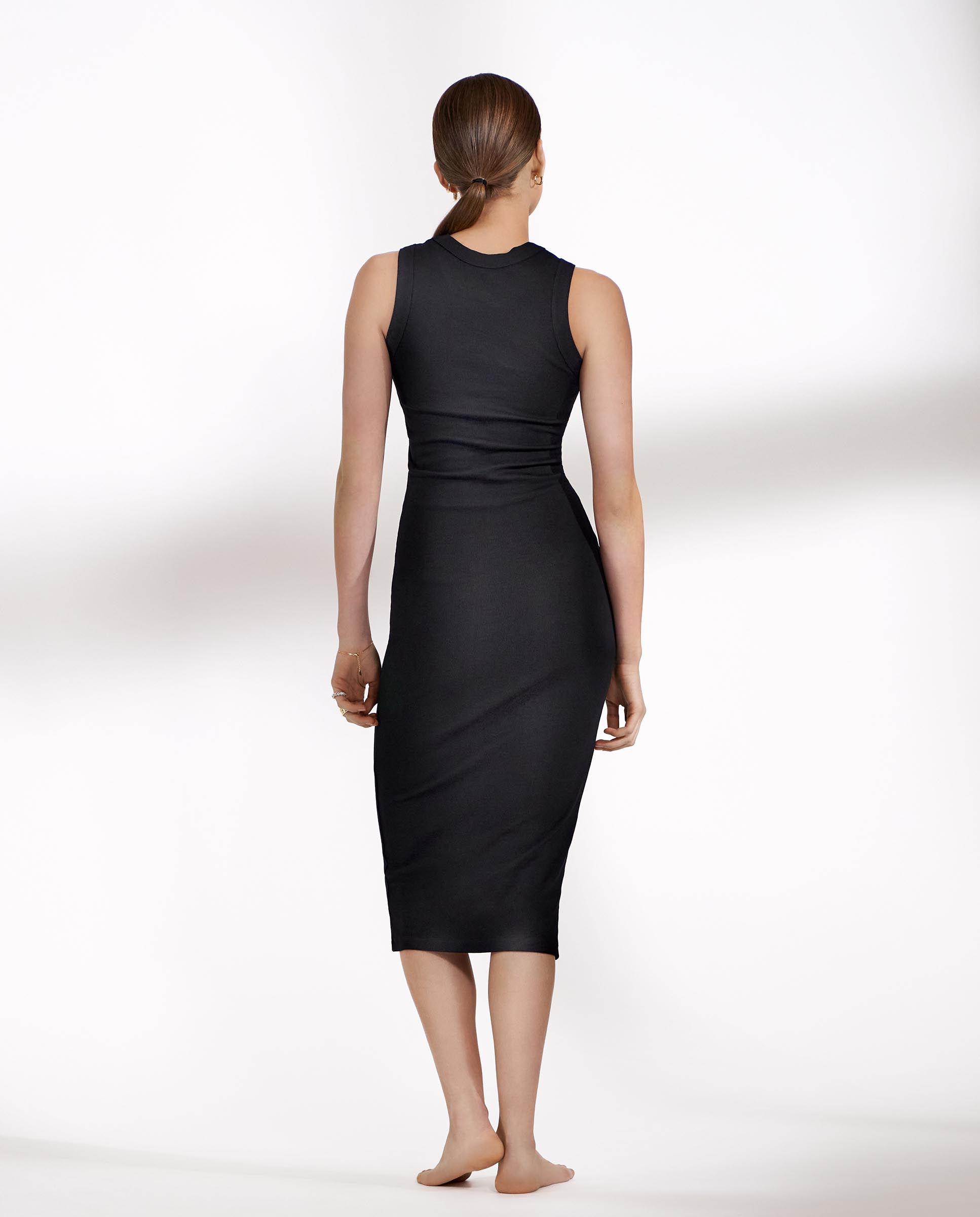 Vestido sin mangas de canalé negro by Bread&Boxers