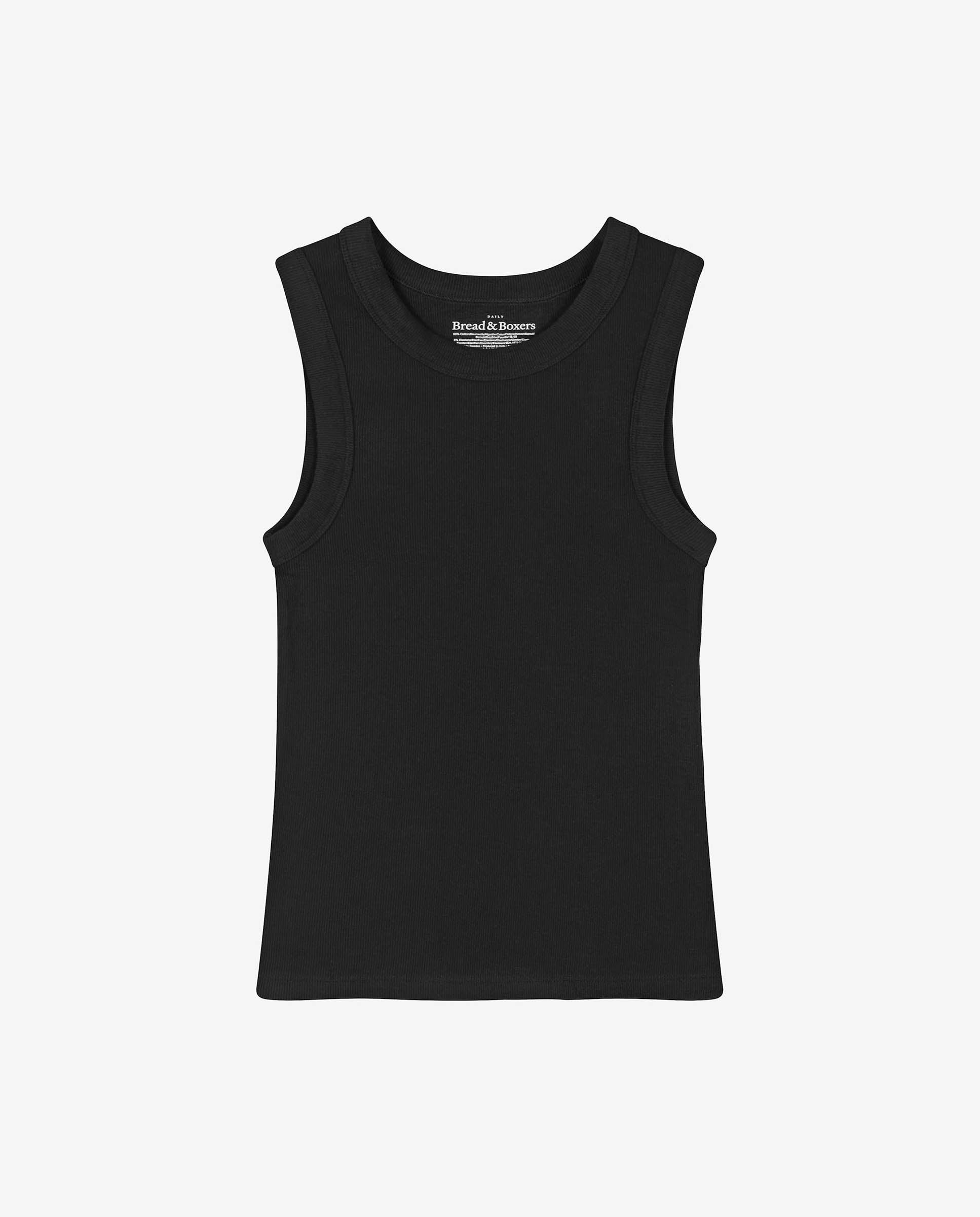 Camiseta tirantes de canalé negro by Bread&Boxers