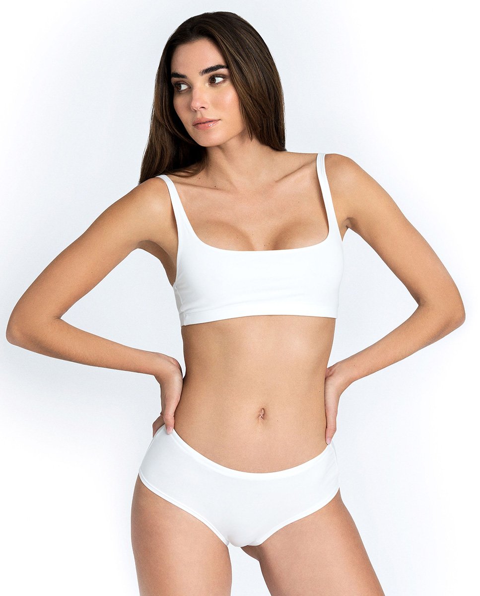 Sujetador deportivo algodón orgánico blanco