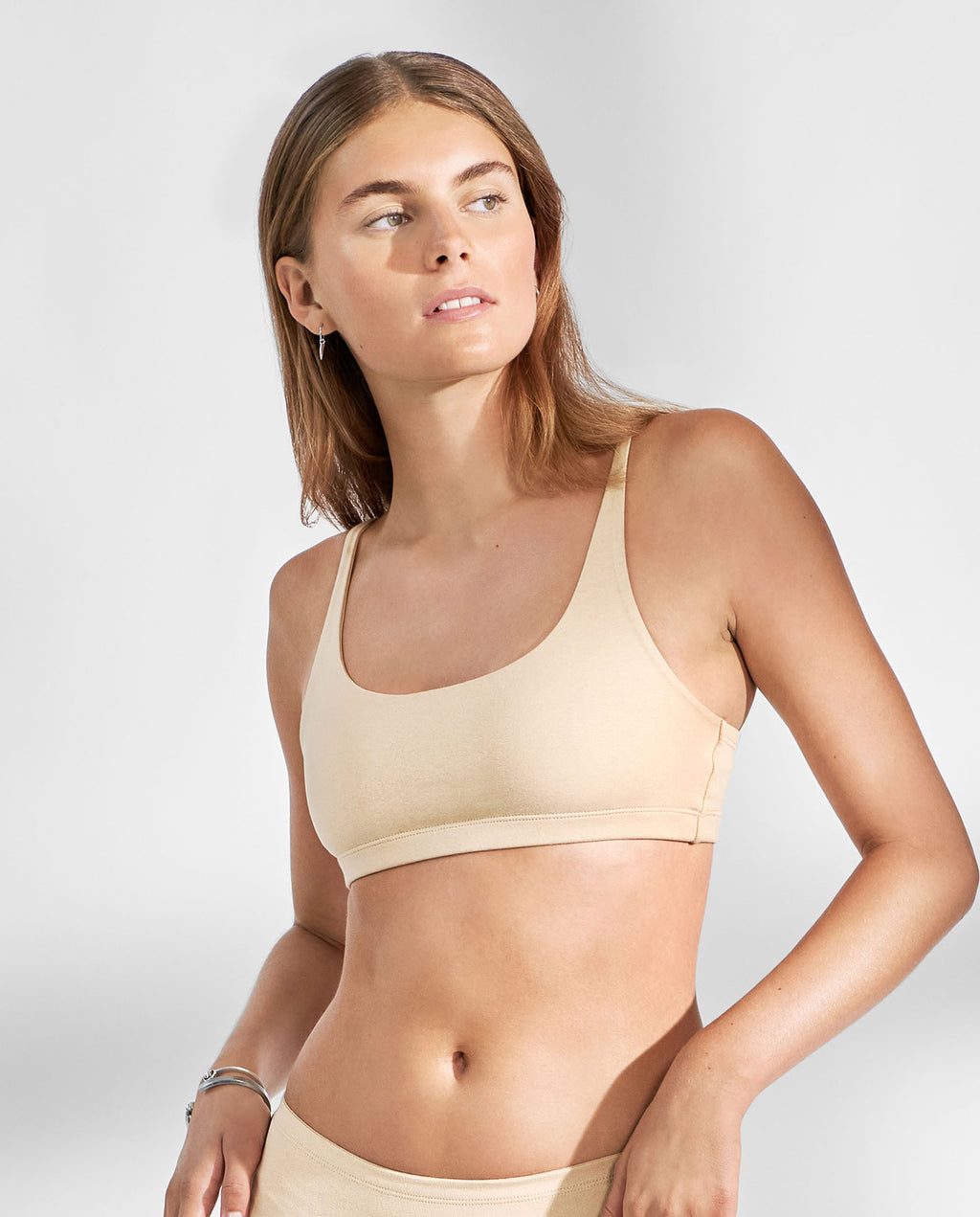Sujetador deportivo algodón orgánico beige