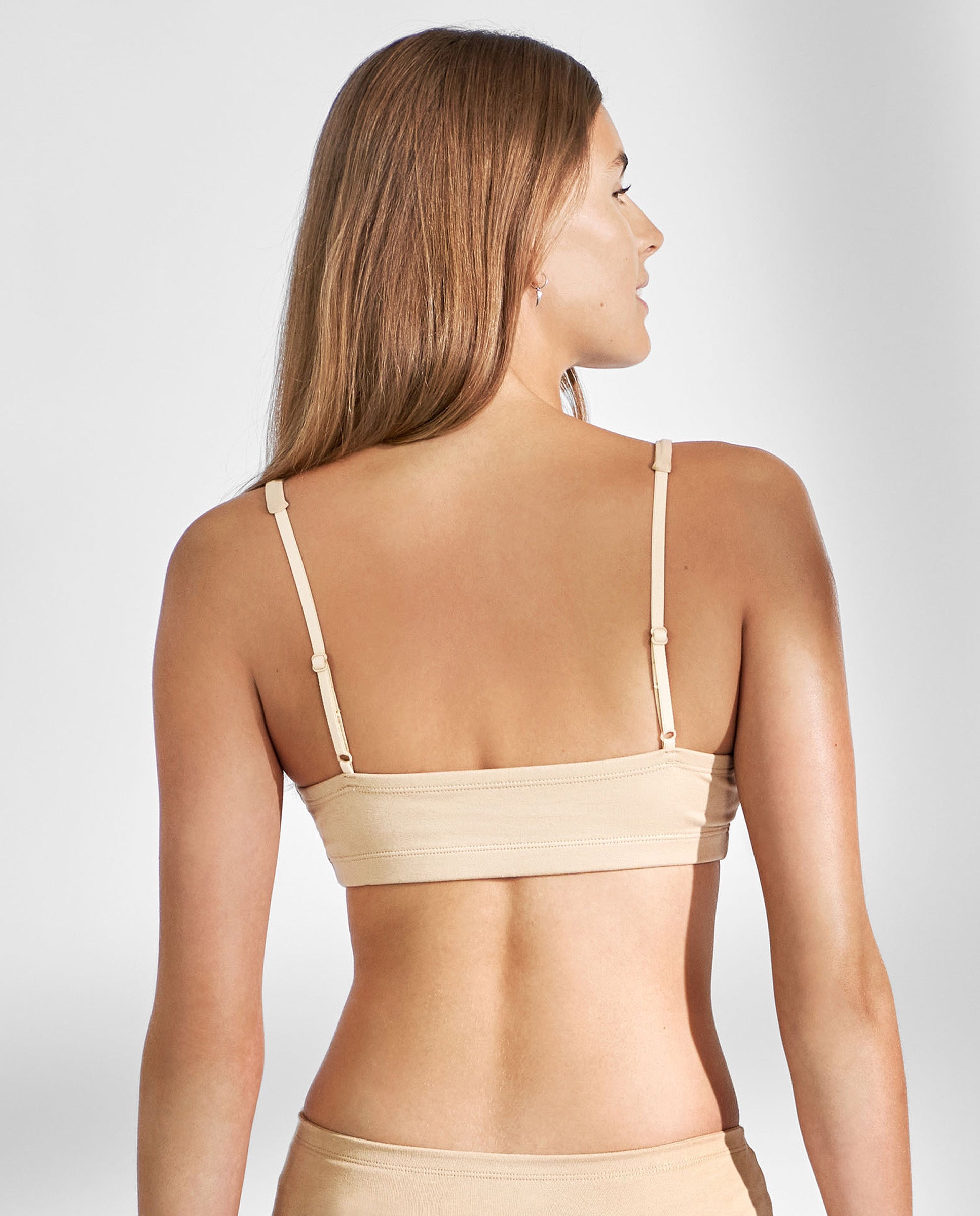 Sujetador deportivo algodón orgánico beige