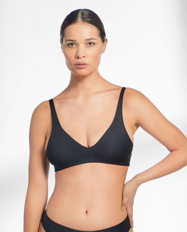 Sujetador de triángulo algodón negro by Bread&Boxe