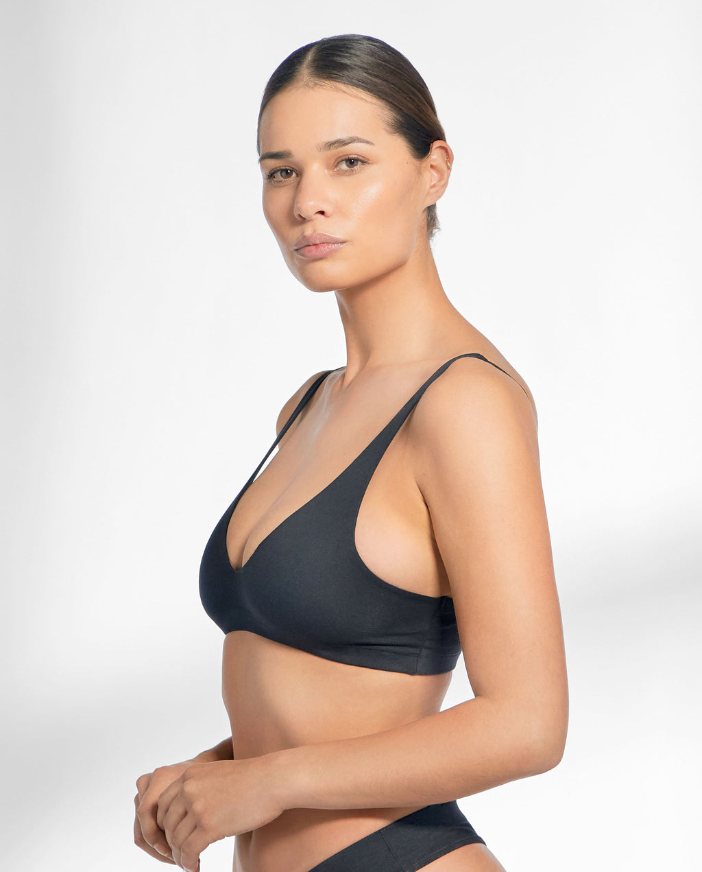 Sujetador de triángulo algodón negro by Bread&Boxe