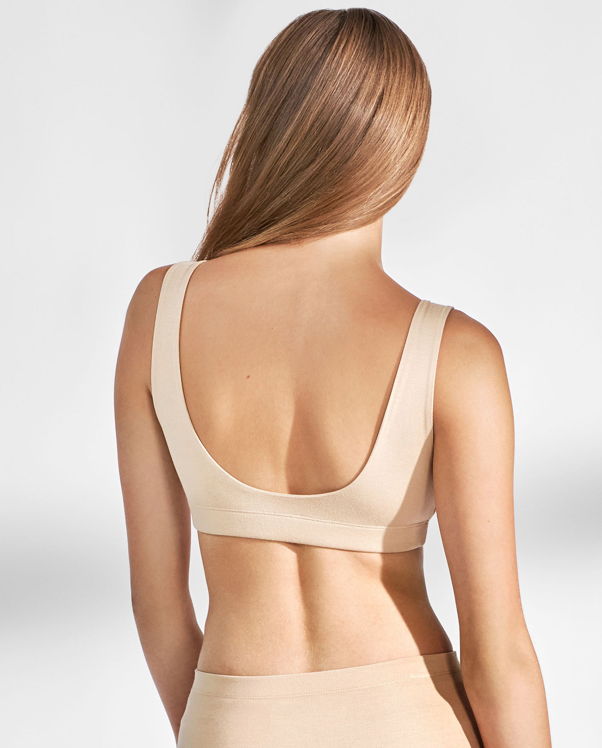 Sujetador modal elástico con relleno beige