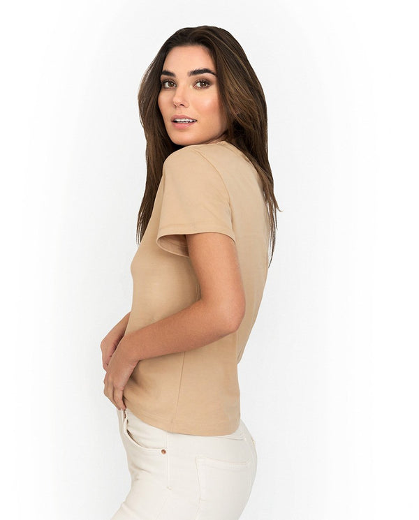 Camiseta clásica algodón orgánico beige