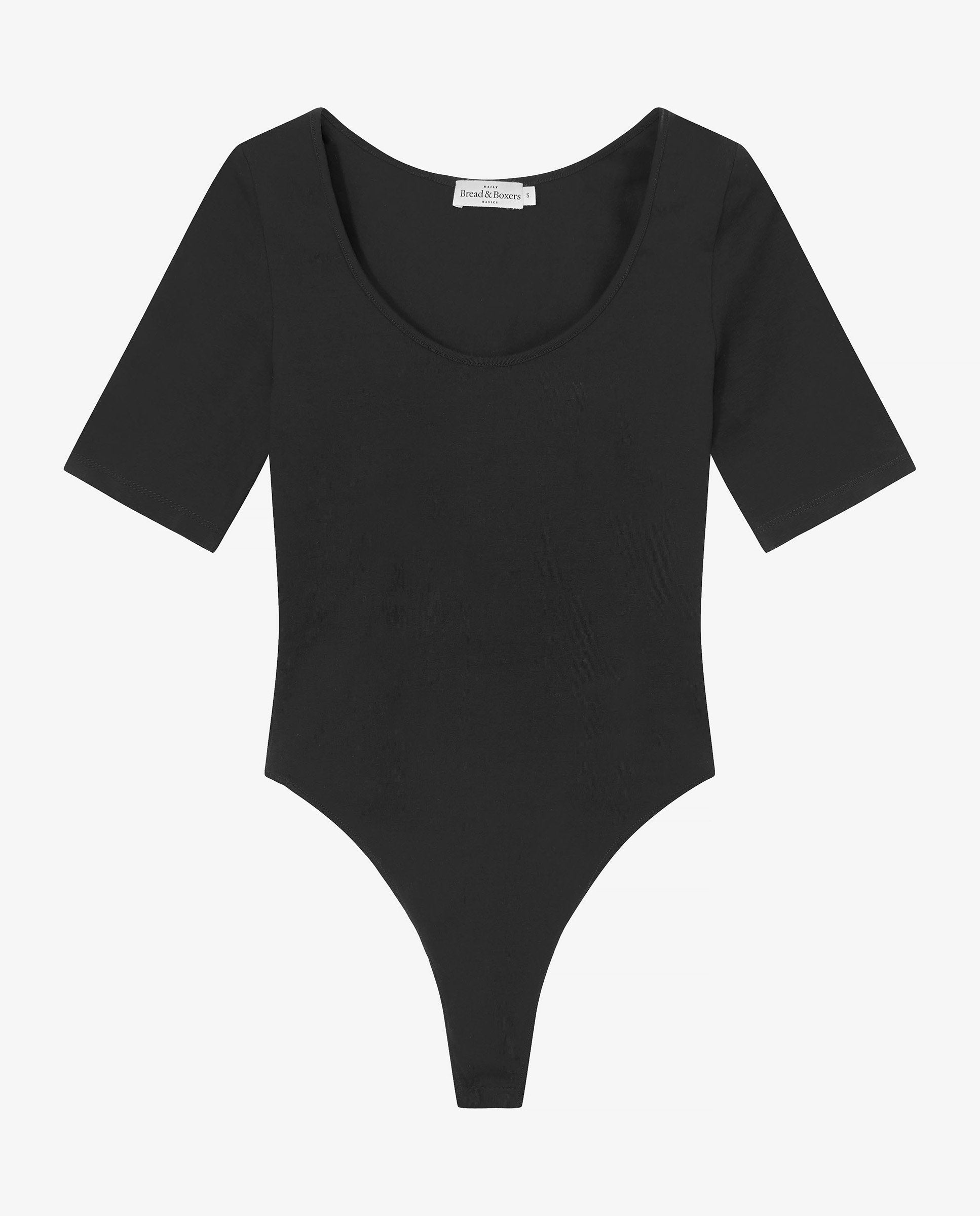 Body algodón orgánico con mangas ajustadas negro