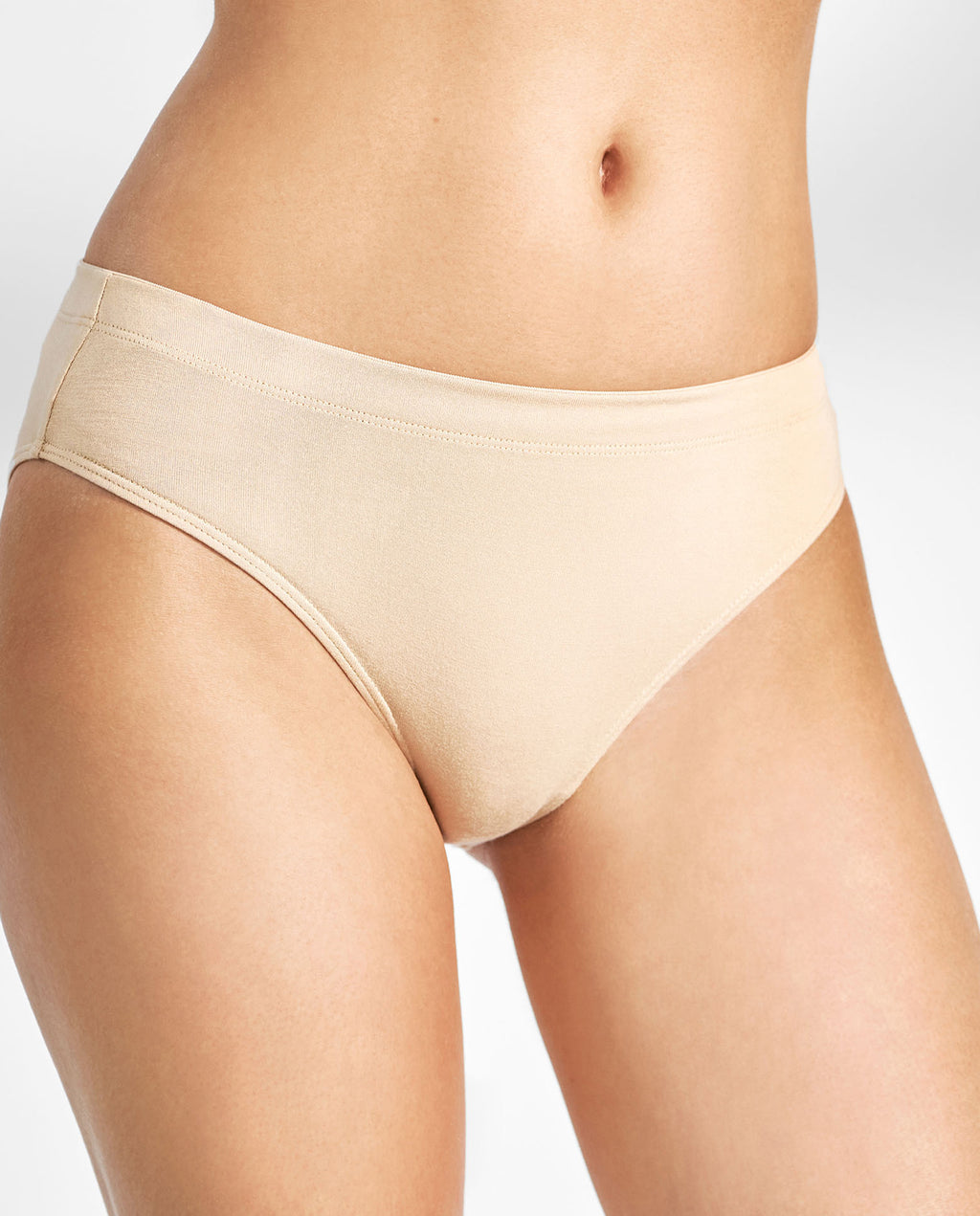 Braguita hipster modal elástico cintura alta beige